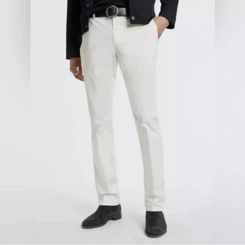 John Varvatos Men's Motor City Pants Ebia White Pants - Picture 4 of 11